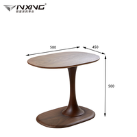 Table basse élégante et moderne en noyer jaune-vert pour salon