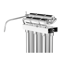 Filtre à eau sous-évier 5 étapes en acier inoxydable 304, purificateur à ultrafiltration domestique autonettoyant, débit de 75 GPD, manuel