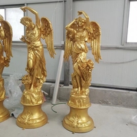 Grande sculpture d'ange en fibre de verre pour l'extérieur Statue de jardin moderne en résine personnalisée