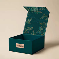 Boîte d'emballage en tissu pliante de haute qualité de fleurs d'impression personnalisée haut de gamme fermeture magnétique boîte rigide pliable à assemblage facile