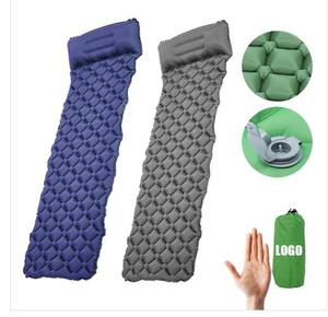 Outdoor Foldable Inflatable Camping Mattress Foot-Pedal Automatic Inflation TPU Material Diamond Design - Product Image 1