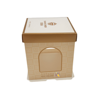 Boîte à gâteau personnalisée imprimée avec fenêtre, emballage cadeau pliable de qualité alimentaire pour pâtisserie et boulangerie