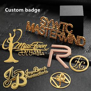 Oferta Especial: Broches Metálicos 3D Europeos Personalizados de Acero Inoxidable Dorado para Accesorios de Ropa - Product Image 1