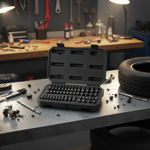 Juego de 48 piezas de llaves de impacto hexagonales de 6 puntas y 1/2 pulgada, cromadas, de grado industrial, con estuche para herramientas de carraca - Product Image 2