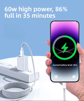 Câble de données tressé coloré USB-C vers USB-C 60W/100W à charge rapide pour iPhone 17 Pro Max (1m, 1,5m, 2m)