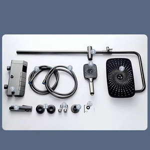 Hezee phòng tắm sang trọng treo tường thông minh màu trắng xám Đàn Piano LED hiển thị kỹ thuật số mưa máy bay phản lực Súng Vòi hoa sen đặt hệ thống vòi nước - Product Image 6