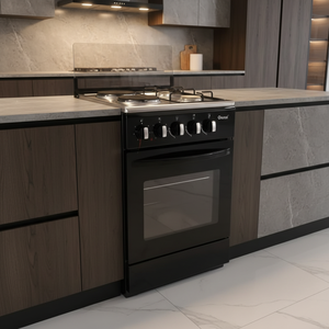 Cuisinière à gaz/électrique 4 brûleurs de 500 mm de large avec <span class=keywords><strong>four</strong></span> intégré, prête pour les VR, classe A, écoénergétique, en acier inoxydable, pour usage domestique et professionnel (restaurants) - Product Image 6
