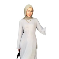 Lignes Elegant Modest Wear Collectie Nieuwe Abaya Jurk Islamitische Vrouwen Dagelijkse Moslim Jurk Lange Mouwen Lichtgewicht Polyester