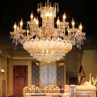 Lustre en cristal K9 de luxe, style rétro européen Landu, de haute qualité, pour salle à manger.