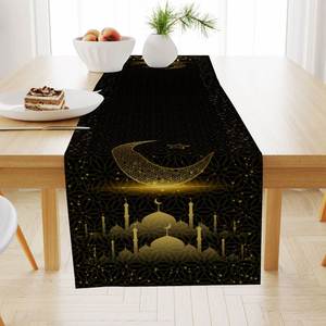 Moon Flowers Stars Ramadan Eid <b>Table</b> <b>Runner</b> Holiday Kitchen <b>Dining</b> <b>Table</b> <b>Runners</b> Ramadan Tablecloth - Product Image 6