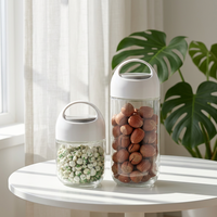 Nouveau design récipients en verre hermétiques pour la cuisine bocal de stockage des aliments ensemble de boîtes avec poignée de transport facile