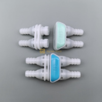 Adaptateur à double port Pom 1/4 "Twins Hose Barb Valved Male Quick Connector Quick Disconnect Dual Flow Coupling