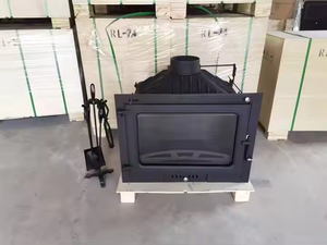 Hot <strong>Sale</strong> Modern Stainless Steel Built-In Fireplace Insert Matt Black Indoor <strong>Wood</strong> Burning <strong>Stove</strong> Supports Wooden Household Outdoor - Product Image 2