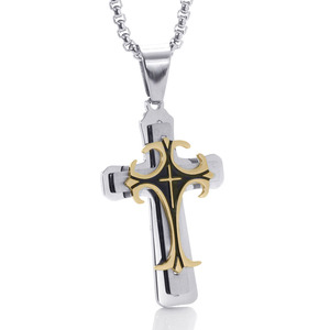 <b>Cross</b> Pendant Necklace Stainless Steel Unisex Fashion Jewelry Gift - Product Image 1