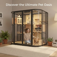 Maison pour chat en bois de qualité monumentale, multi-étages, structure architecturale, structure de référence, avec éléments décoratifs