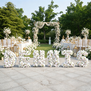 Wedding Decoration Supplies White Rose <b>Hydrangea</b> Flowers Silk Cloth Floral Event Backdrop - Product Image 1