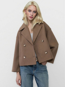 <span class=keywords><strong>Chaqueta</strong></span> de <span class=keywords><strong>Lana</strong></span> Mediana con Forro de Felpa y Cuentas, Estilo Europeo Americano, Elegante, para Mujer, Otoño 2025 - Product Image 1