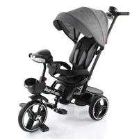 Tricycle Spécial Style Tricycle avec Musique MP3 et Lumières, Cadre en Acier, 4-en-1, Chaise Inclinable à Trois Roues en Plastique pour Enfants de 1 à 4 Ans