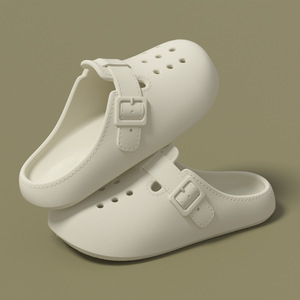 Sabots Birkenstock pour femmes, couleur blanc cassé, semelle épaisse en EVA, confortables pour l'intérieur et l'été - Product Image 1