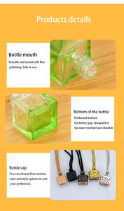 Bouteille Transparente Avec Bouchon Coloré, Pendentif Parfum Voiture, Désodorisant, Bouteille <span class=keywords><strong>en</strong></span> <span class=keywords><strong>Verre</strong></span> Vide, Diffuseur de Voiture Suspendu - Product Image 6
