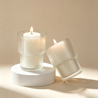 En stock : Pot à bougie en verre vide, faible MOQ, étiquette personnalisée, best-seller pour la décoration intérieure