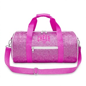 Bolsa Deportiva Morada con Lentejuelas y Logotipo de Animadoras, Cierre Frontal, Diseño Personalizado para Equipos de Baile Infantil - Product Image 3