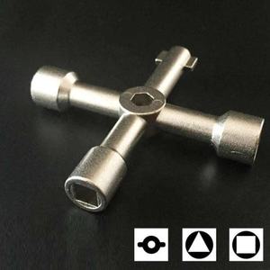 Clé triangulaire universelle multifonction 4 voies Clés <span class=keywords><strong>de</strong></span> <span class=keywords><strong>plombier</strong></span> Triangle pour armoires <span class=keywords><strong>de</strong></span> compteurs électriques à gaz Radiateurs <span class=keywords><strong>de</strong></span> purge - Product Image 2