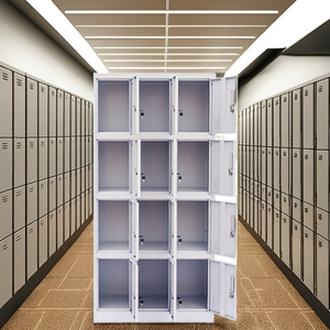Armoire de rangement moderne en acier avec porte et 15 étagères ouvertes pour l'affichage de jouets et de livres, idéale pour les écoles et les gymnases - Product Image 6