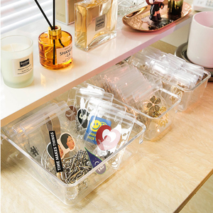 Venta al por mayor de organizadores de cajones de escritorio de oficina, juego de bandejas divisoras, cajas de cajones de tocador de baño de plástico transparente, contenedor de cajones de maquillaje - Product Image 4
