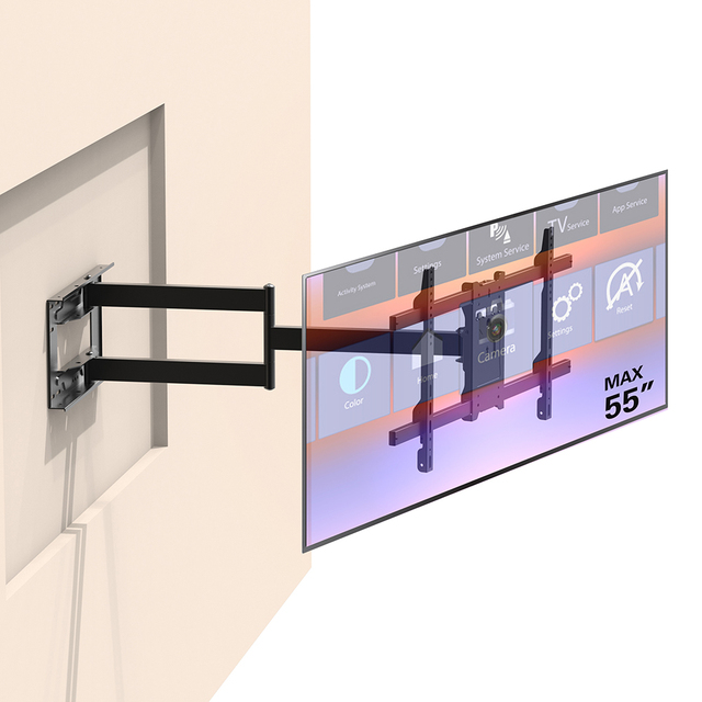 CHARMOUNT Max VESA 400*400mm Supper Long Arm Full Motion Adjustable Tilting TV Wall Mount