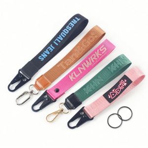 Cordons personnalisés avec logo, porte-clés, porte-carte en polyester tissé - Product Image 4