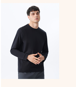 Maglietta all'ingrosso del prodotto di vendita caldo del poliestere della maglietta di alta qualità della maglietta degli uomini manica lunga foderata in pile - Product Image 3