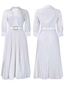 <span class=keywords><strong>Abito</strong></span> <span class=keywords><strong>Lungo</strong></span> da Donna con Cintura, Abbigliamento Femminile per Feste, Vestito Plissettato a <span class=keywords><strong>Maniche</strong></span> Lunghe - Product Image 4