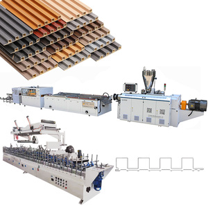 168 PVC tre fiberboard WPC nền tường lưới tản nhiệt lõm lồi sóng Bảng điều chỉnh sản xuất máy - Product Image 1