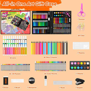 Оптовая продажа, набор канцелярских принадлежностей для детей с карандашами для рисования, восковые акварельные карандаши для школьных художественных проектов и подарков - Product Image 5
