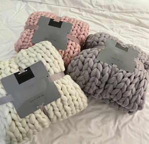 Luxury Chunky <strong>Knit</strong> <strong>Throw</strong> Blanket Large <strong>Cable</strong> Knitted Soft Cozy Polyester Chenille Bulky Blankets for Cuddling up in Bed - Product Image 6