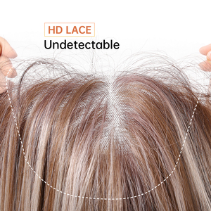 Future Fiber 13x6 Handmade Lace Blonde Brown Blonde Striped Smooth Fiber Bob Hair Straight Hair Soft and Breathable Real Photo - Product Image 5