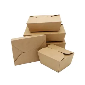 Vegetable take out box food backing box water proof kraft paper food container