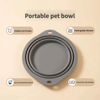 Vente en gros de bols à eau portables en silicone pour chiens, pour voyages en plein air, pliables, bols pliables pour animaux de compagnie