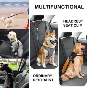 Factory Wholesale Safety Heavy Duty Durable Retractable Adjustable Bungee Nylon Dog <b>Pet</b> Vehicle Car Seatbelts Seat <b>Leash</b> Belt - Product Image 4
