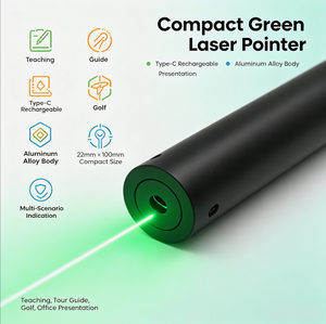 Puntero láser verde recargable tipo C, indicador láser de punto verde portátil de aluminio para enseñanza de golf <1mW - Product Image 1