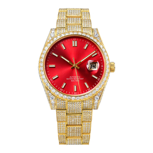 Montre de luxe pour homme en or style hip-hop avec diamants Moissanite, montre-bracelet en acier inoxydable de qualité supérieure - Product Image 4