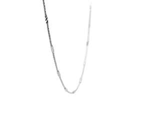Sleek V Textured White PT950 Neck Cordon with Square <b>Rope</b> Strands Minimalist Business Unisex All Day Platinum Gift Adornment - Product Image 4