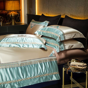 Offre Spéciale <span class=keywords><strong>Housse</strong></span> <span class=keywords><strong>de</strong></span> <span class=keywords><strong>Couette</strong></span> Brodée <span class=keywords><strong>Haut</strong></span> <span class=keywords><strong>de</strong></span> <span class=keywords><strong>Gamme</strong></span> Bleu Parure <span class=keywords><strong>de</strong></span> Lit <span class=keywords><strong>de</strong></span> Luxe 4 Pièces Grossiste - Product Image 4