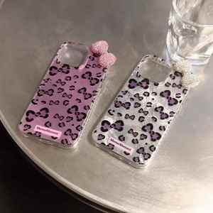 Kim Cương Bow Trường Hợp Đối Với iPhone 16 Pro Max 13 15 14 Cộng Với Dễ Thương Kitty Đáng Yêu <span class=keywords><strong>Leopard</strong></span> In Phong Cách Điện Thoại Bìa Cho iPhone 11 12 - Product Image 4