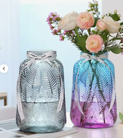 Vase en verre transparent minimaliste moderne pour centre de table de fleurs séchées, décoration de salon, décoration de la maison