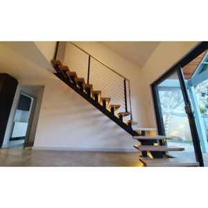 Escalera Metálica Profesional con Centro de Acero, Peldaños de Madera Maciza y Escalones Abiertos - Product Image 2