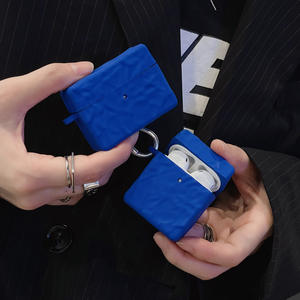 Motif de feuille d'étain à la mode bleu pour <span class=keywords><strong>Airpods</strong></span> 4 étui pour écouteurs pour <span class=keywords><strong>Airpods</strong></span> 2/3 génération housse de protection souple pour <span class=keywords><strong>Couple</strong></span> - Product Image 2