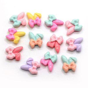 Oreja de conejo Kawaii arco resina Flatback cabujones para arte de uñas, adorno Scrapbooking DIY Decoración - Product Image 1