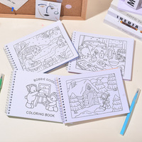 2026 Neues OEM Kinder A5 Niedliches Cartoon-Bären-Malbuch Spiralbindung Notizbuch Aquarell-Kritzelbuch